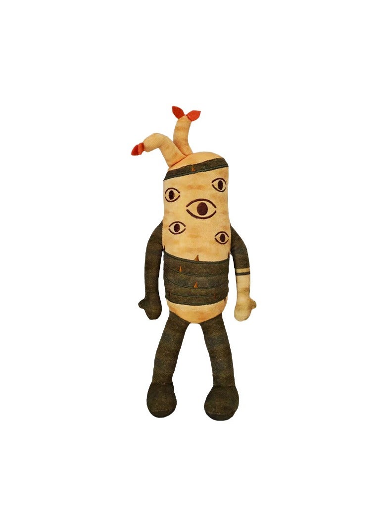 Multi eyed wooden figure 28cm 60g DOORS Outdoors door adventure game doll, horror carrot farmer plush toy
